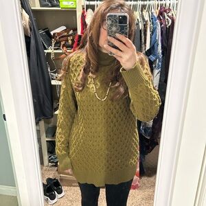 Olive Cable Knit Sweater